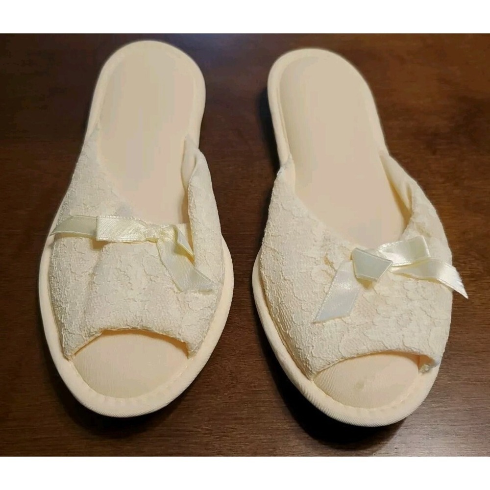 Vintage 1960s‎ Sears Womens Slippers Sleep Wear Yellow Size Small (5-6)
